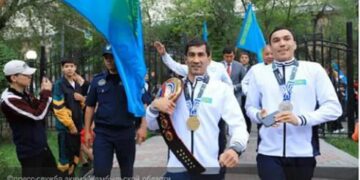 Таразда әлем чемпионатының қос жүлдегеріне зор құрмет көрсетілді